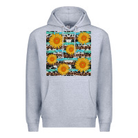 Heather Grey sunflower western seamless Premium Hoodie - AdoDesignShop