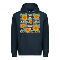 Navy sunflower western seamless Premium Hoodie - AdoDesignShop