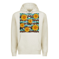 Oatmeal Heather sunflower western seamless Premium Hoodie - AdoDesignShop