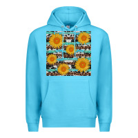 Ocean Blue sunflower western seamless Premium Hoodie - AdoDesignShop