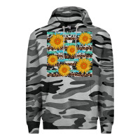 Slate Camo sunflower western seamless Premium Hoodie - AdoDesignShop