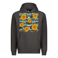 Smoke sunflower western seamless Premium Hoodie - AdoDesignShop