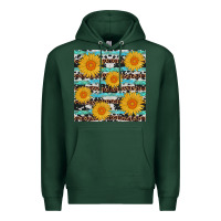 Sports Green sunflower western seamless Premium Hoodie - AdoDesignShop