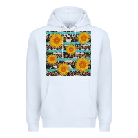 White sunflower western seamless Premium Hoodie - AdoDesignShop