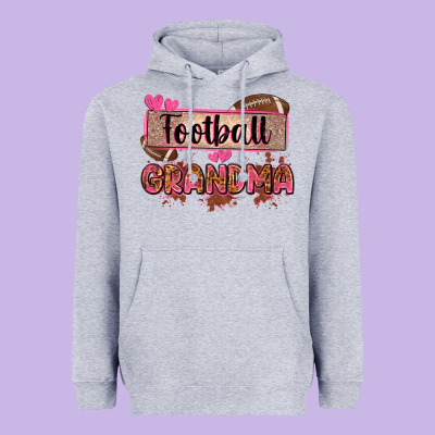 Football Grandma With Leopard Heavyweight Hoodie Designed By Zillion Design Studio