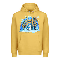 Antique Gold winter   rainbow and snowman Premium Hoodie - AdoDesignShop