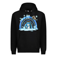 Black winter   rainbow and snowman Premium Hoodie - AdoDesignShop
