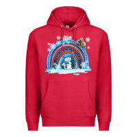 Cardinal winter   rainbow and snowman Premium Hoodie - AdoDesignShop