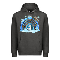 Charcoal Heather winter   rainbow and snowman Premium Hoodie - AdoDesignShop