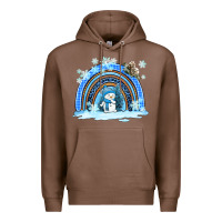 Chestnut winter   rainbow and snowman Premium Hoodie - AdoDesignShop