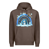 Coffee winter   rainbow and snowman Premium Hoodie - AdoDesignShop