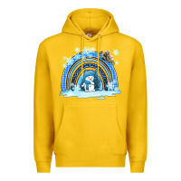 Lemon winter   rainbow and snowman Premium Hoodie - AdoDesignShop