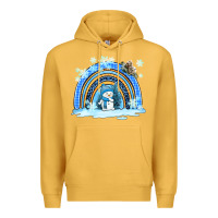 Mustard winter   rainbow and snowman Premium Hoodie - AdoDesignShop