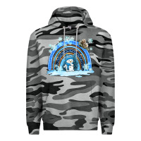 Slate Camo winter   rainbow and snowman Premium Hoodie - AdoDesignShop