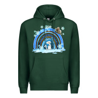 Sports Green winter   rainbow and snowman Premium Hoodie - AdoDesignShop