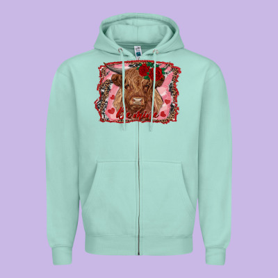 Zipper Hoodie be mine cow