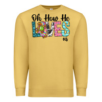 Antique Gold Oh how he loves us Premium Sweatshirt - Neo Western