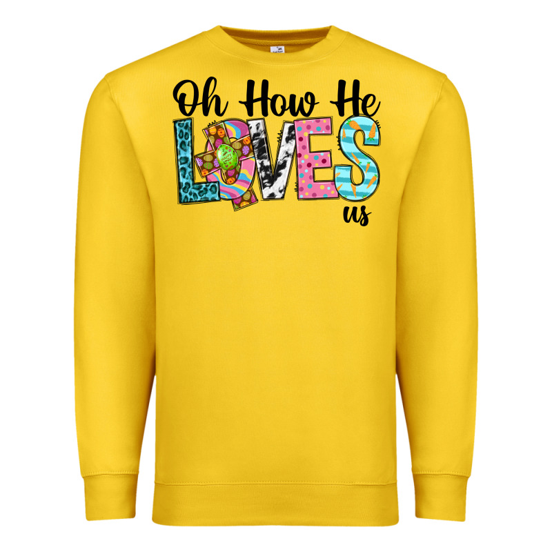 Oh How He Loves Us Premium Sweatshirt by Neo Western | Teevron