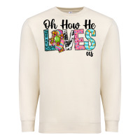 Sandshell Oh how he loves us Premium Sweatshirt - Neo Western