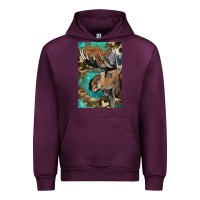 Mauve Wine Western Camo Moose Urban Hoodie - LillyAllenDesigns