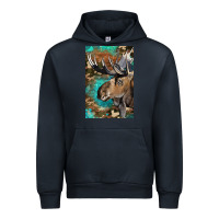 Navy Western Camo Moose Urban Hoodie - LillyAllenDesigns