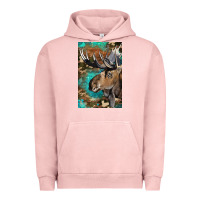 Pigment Salmon Western Camo Moose Urban Hoodie - LillyAllenDesigns