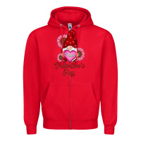 Red happy valentines day gnomes with sunflower Zipper Hoodie - RanaPortraitStore