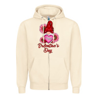 Sandshell happy valentines day gnomes with sunflower Zipper Hoodie - RanaPortraitStore