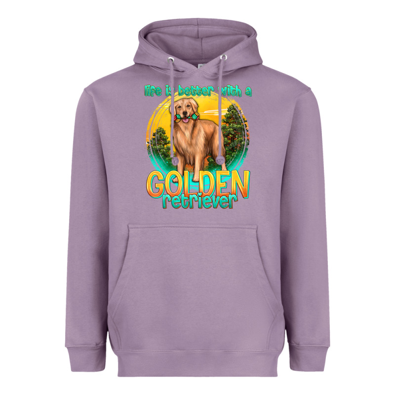 Life Is Better With A Golden Retriever Heavyweight Hoodie by texasbilliewilder | Teevron