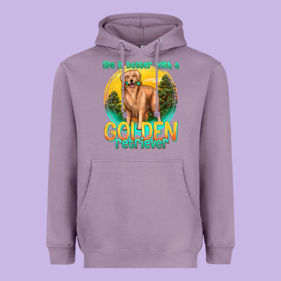 Life Is Better With A Golden Retriever Heavyweight Hoodie Designed By Texasbilliewilder