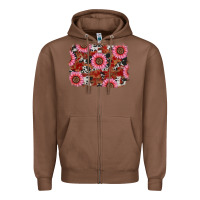Chestnut valentines day sunflowers leopard cowhide backgrou Zipper Hoodie - RanaPortraitStore