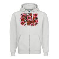 Dove Grey valentines day sunflowers leopard cowhide backgrou Zipper Hoodie - RanaPortraitStore