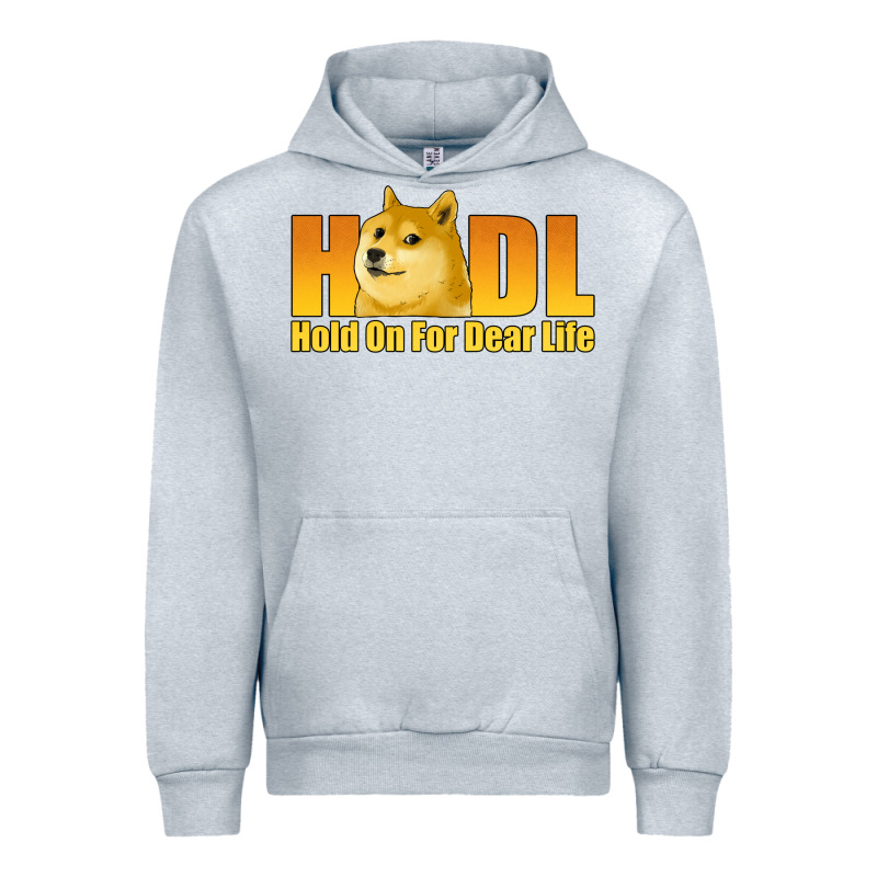 Hodl Hold On For Dear Life Dogecoin Urban Hoodie by Jasminsmagicworld | Teevron