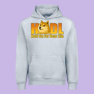 Hodl Hold On For Dear Life Dogecoin Urban Hoodie Designed By Jasminsmagicworld