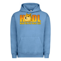 Pigment Pebble Blue hodl hold on for dear life dogecoin Urban Hoodie - Jasminsmagicworld