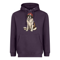 Plum st bernard with bandanna Heavyweight Hoodie - texasbilliewilder