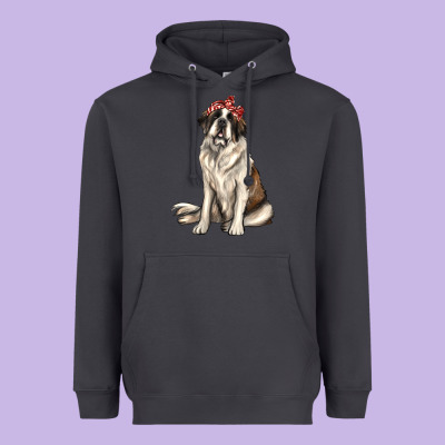 St Bernard With Bandanna Heavyweight Hoodie Designed By Texasbilliewilder