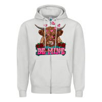 Dove Grey be mine cow Zipper Hoodie - RanaPortraitStore