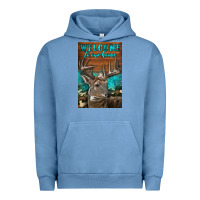 Pigment Pebble Blue Western Buck Deer Garden Urban Hoodie - LillyAllenDesigns