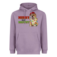 Lavender merry and bright english bulldog Heavyweight Hoodie - RanaPortraitStore
