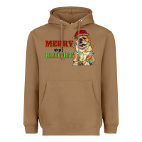 Toasted Coconut merry and bright english bulldog Heavyweight Hoodie - RanaPortraitStore