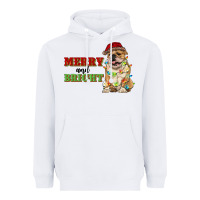 White merry and bright english bulldog Heavyweight Hoodie - RanaPortraitStore