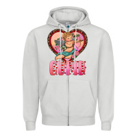 Dove Grey cupid heart Zipper Hoodie - RanaPortraitStore