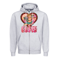 Heather Grey cupid heart Zipper Hoodie - RanaPortraitStore
