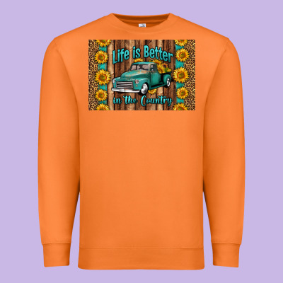 Life Is Better In The Country Skinny Metal Can Holder Premium Sweatshirt Designed By Hra Design Shop