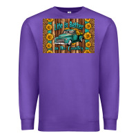 Purple life is better in the country skinny metal can holder Premium Sweatshirt - HRA Design Shop