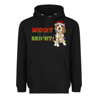 Black merry and bright beagle Heavyweight Hoodie - RanaPortraitStore
