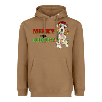 Toasted Coconut merry and bright beagle Heavyweight Hoodie - RanaPortraitStore
