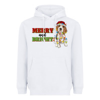 White merry and bright beagle Heavyweight Hoodie - RanaPortraitStore