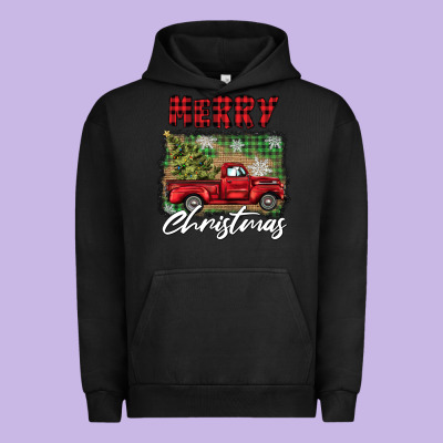 Merry Christmas Truck Urban Hoodie Designed By Barkaloodesign
